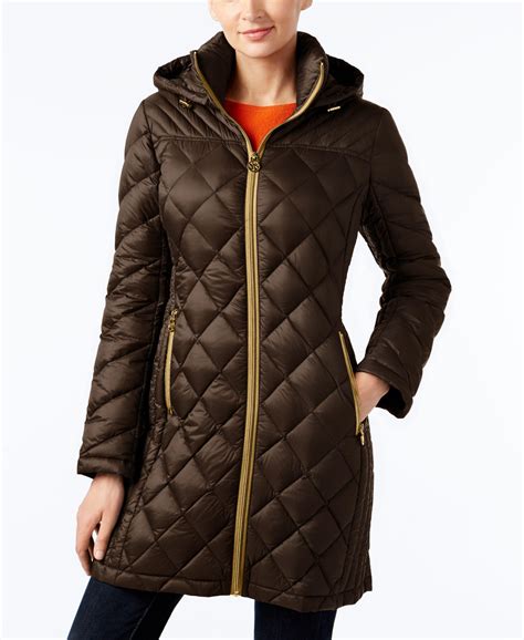 michael kors packable hooded quilted down jacket|michael kors packable puffer jacket.